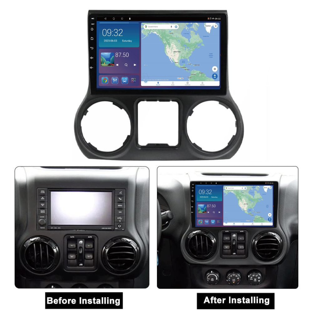 Jeep Wrangler 2010-2018 Android 13 Wireless CarPlay & Android Auto Car Stereo Head Unit