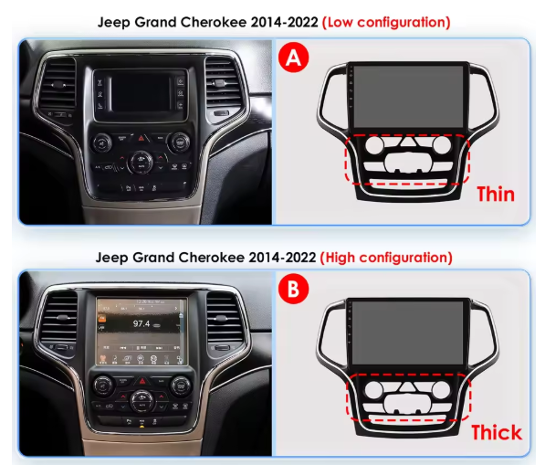 Jeep Grand Cherokee 2014-2022 Android 13 Wireless CarPlay & Android Auto Car Stereo Head Unit