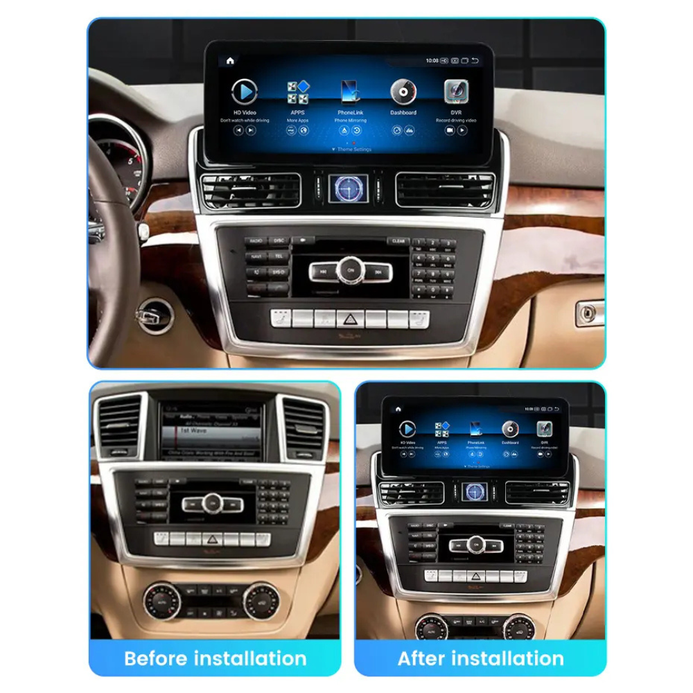 Mercedes ML GL GLE GLS 2011-2019 W166 X166 Android 13 Car Stereo Wireless CarPlay & Android Auto Head Unit NTG 4.0 4.5 5.0