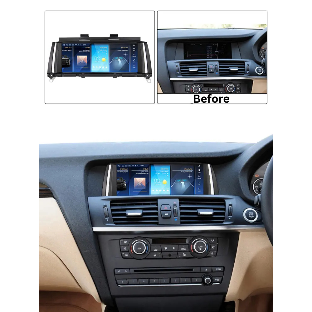 BMW X3 X4 2010-2018 Series F25 F26 Android 13 Wireless CarPlay & Android Auto Car Stereo Head Unit CIC NBT