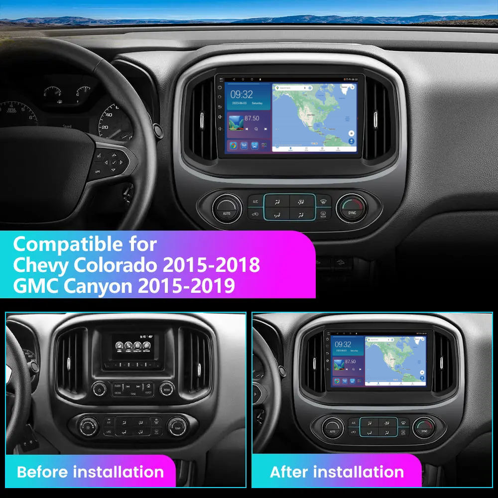 GMC Canyon Chevy Colorado 2015-2019 Android 13 Wireless CarPlay & Android Auto Car Stereo Head Unit