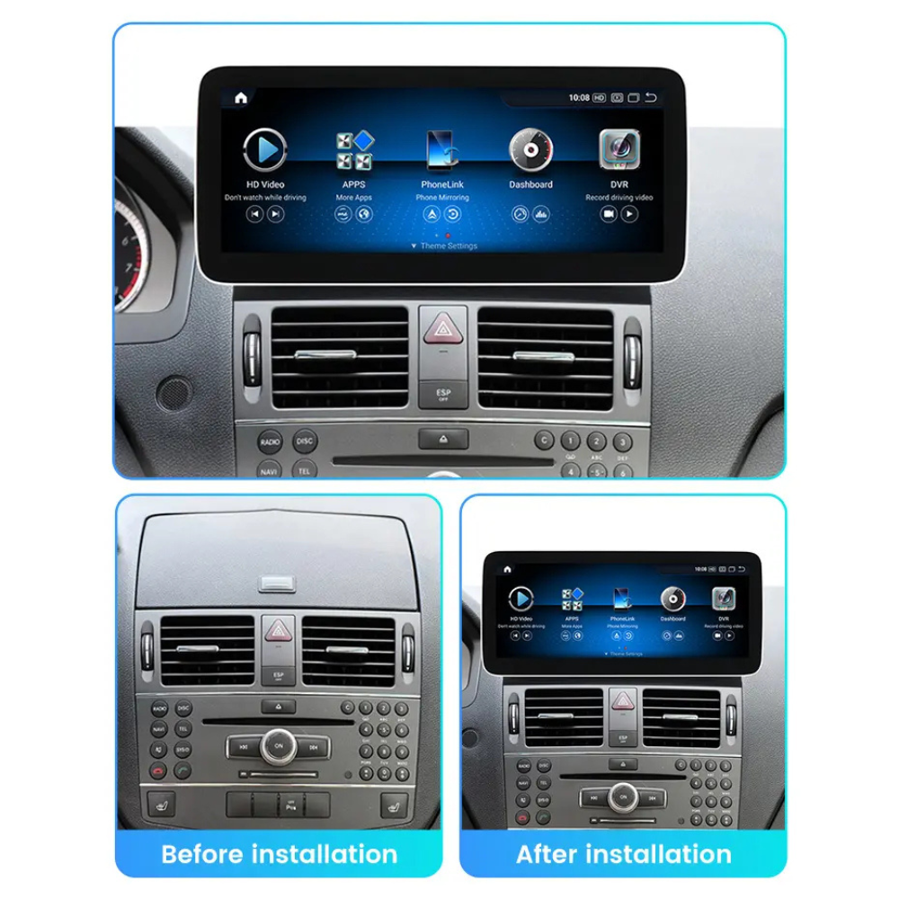 Mercedes C Class 2007-2014 W204 Android 13 Car Stereo Wireless CarPlay & Android Auto Head Unit NTG 5.0