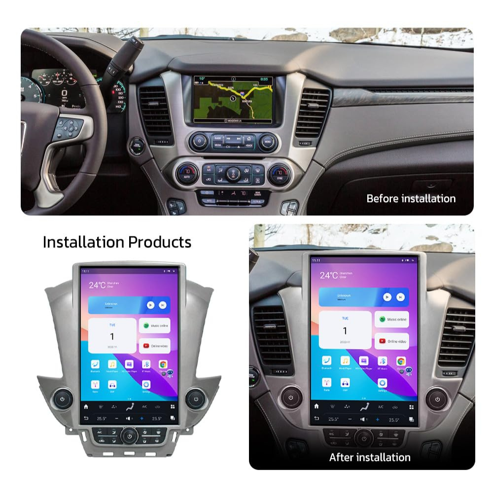 Chevy Tahoe Suburban GMC Yukon 14.4inch 2014-2021 Android 13 Wireless CarPlay & Android Auto Car Stereo Head Unit