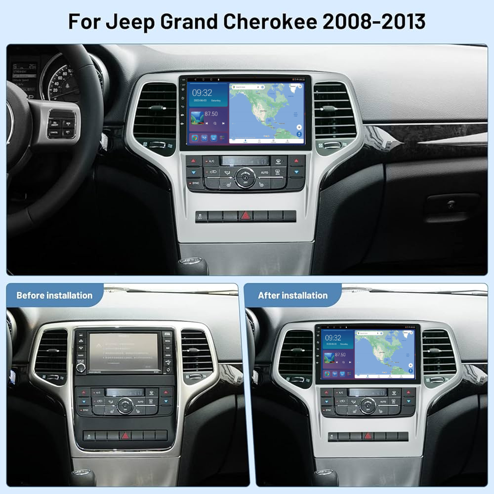 Jeep Grand Cherokee 2008-2013 Android 13 Wireless CarPlay & Android Auto Car Stereo Head Unit