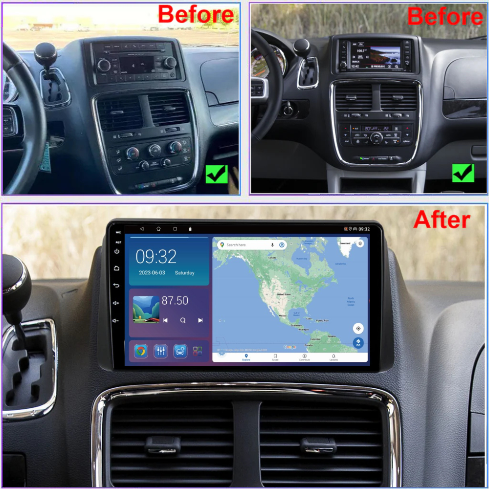 Dodge Grand Caravan Chrysler Voyager 2011-2020 Android 13 Wireless CarPlay & Android Auto Car Stereo Head Unit