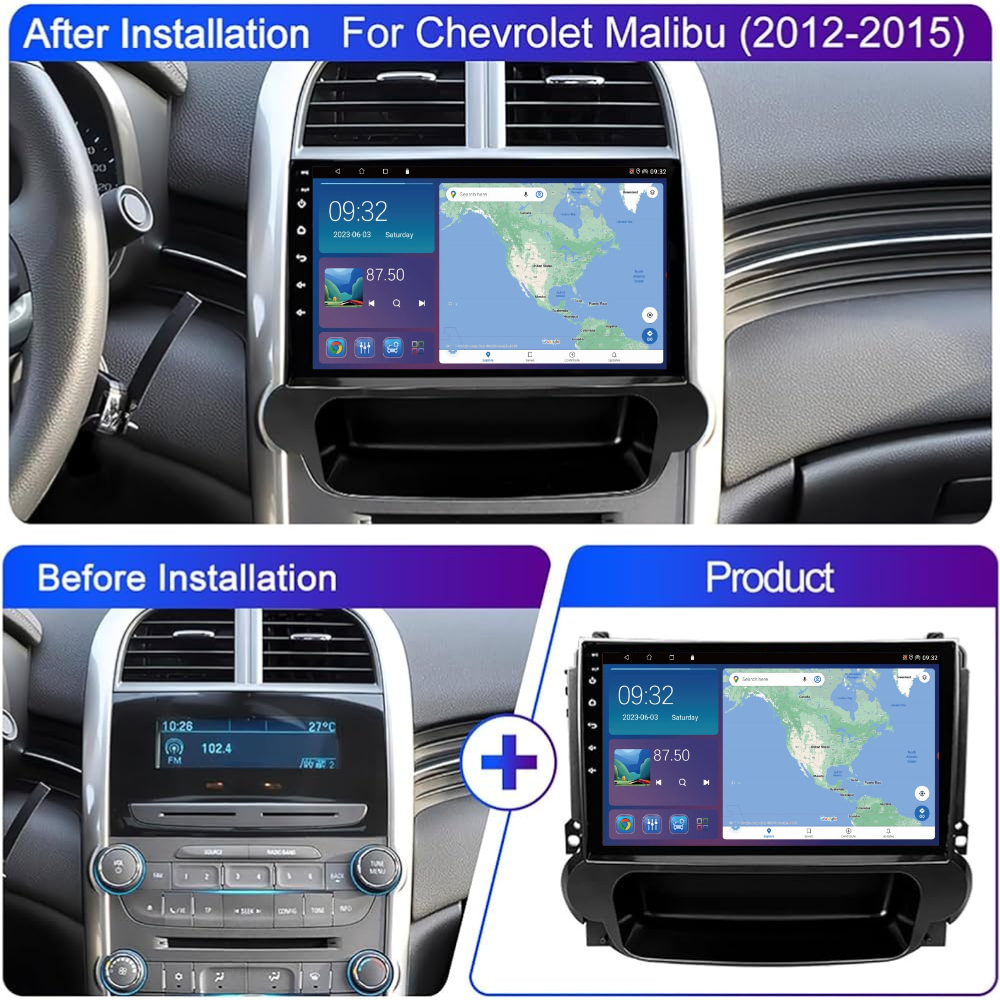 Chevy Malibu 2012-2015 Android 13 Wireless CarPlay & Android Auto Car Stereo Head Unit Chevrolet