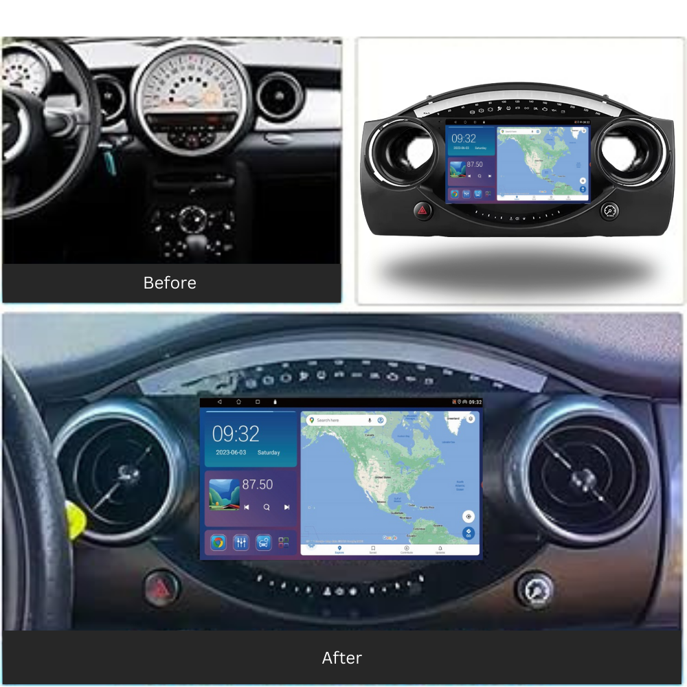 Mini Cooper Hardtop Convertible 2001-2008 Android 13 Wireless CarPlay & Android Auto Car Stereo Head Unit