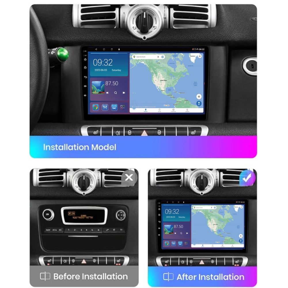 Smart Fortwo 2011-2014 Android 13 Wireless CarPlay & Android Auto Car Stereo Head Unit