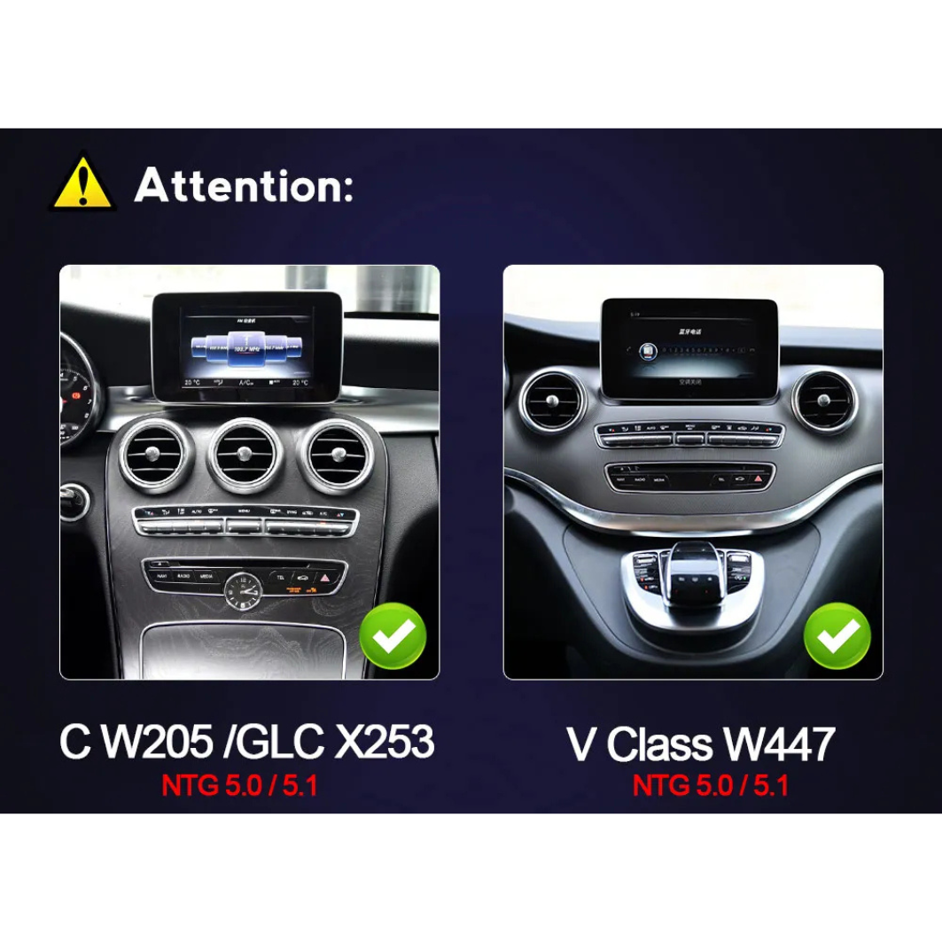 Mercedes C Class GLC V-Class Vito 2014-2019 W205 X253 W446 Android 13 Car Stereo Wireless CarPlay & Android Auto Head Unit