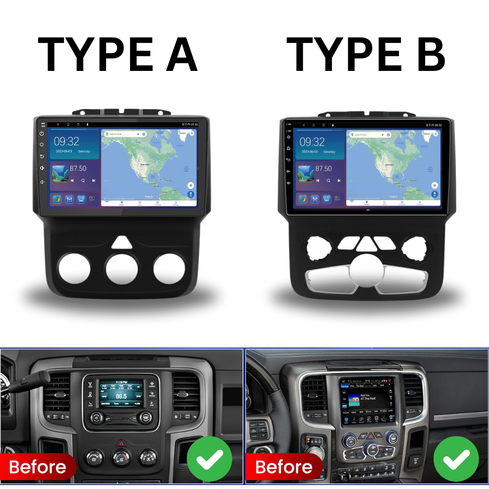 RAM 1500 2500 3500 2013-2018 Android 13 Wireless CarPlay & Android Auto Car Stereo Head Unit