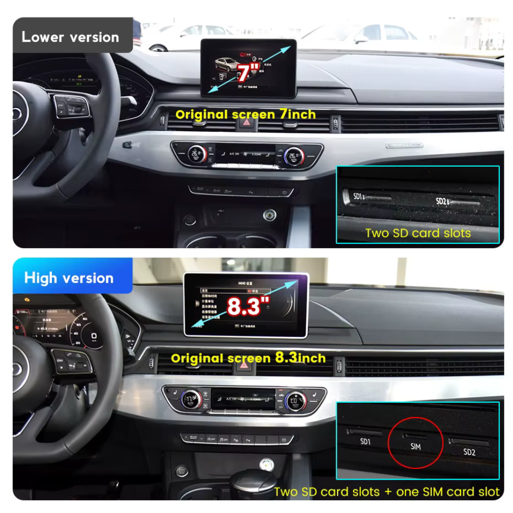 Audi A4 A5 B9 S RS 2015-2023 Android 13 Wireless CarPlay & Android Auto Car Stereo Head Unit